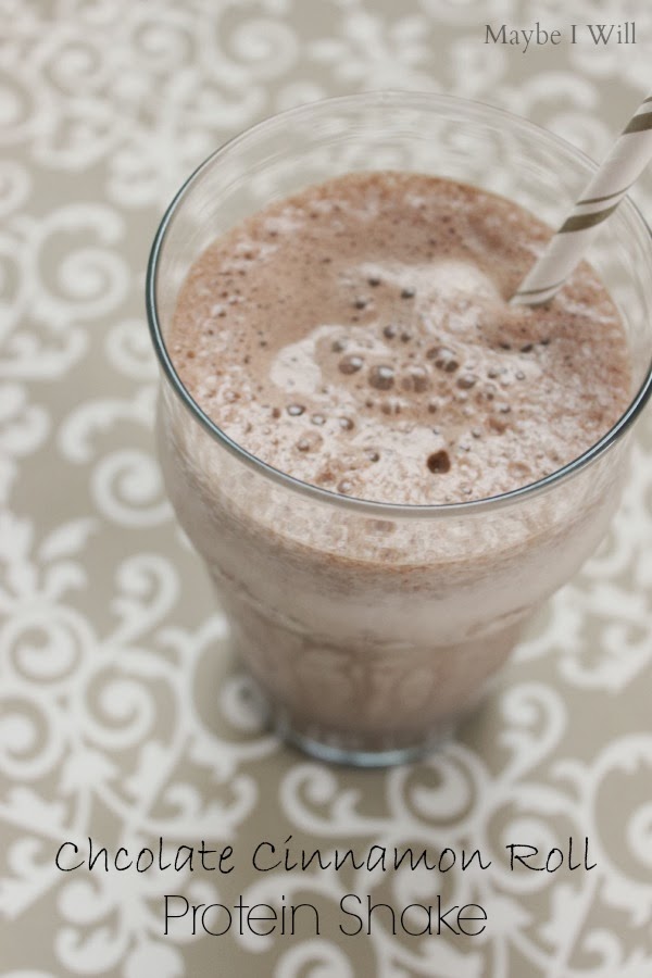 Chocolate Cinnamon Roll Protein Shake! A Unique flavor twist that is pretty dang yummy!! #proteinshake #healthyshakes {www.andiethueson.com}