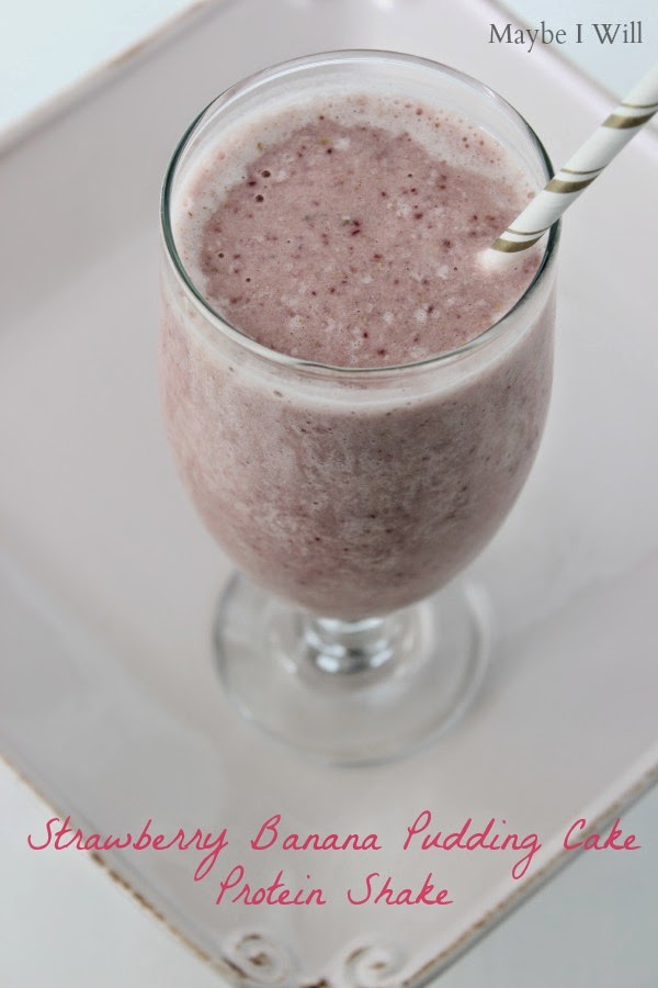 Strawberry Banana Pudding Cake Protein Shake