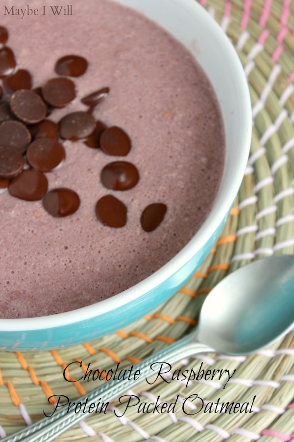 Protein Packed Raspberry Chocolate Oatmeal!