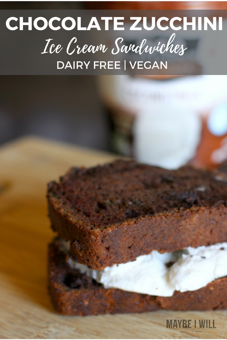 Chocolate Zucchini Bread is the perfect conduit for these delicious mouth watering ice cream sandwiches! 