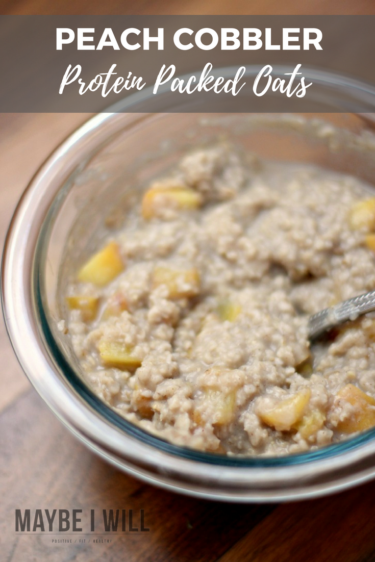 Fuel your body right, after a workout with this delicious and creamy peach protein oatmeal! It is the perfect blend of carbohydrates and protein! 