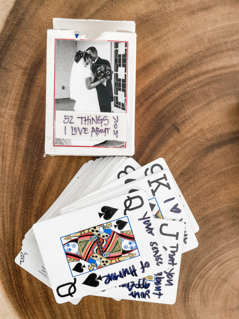 Quick and easy valentine's day gift idea. Deck of cards and write 52 things you love about your man. 