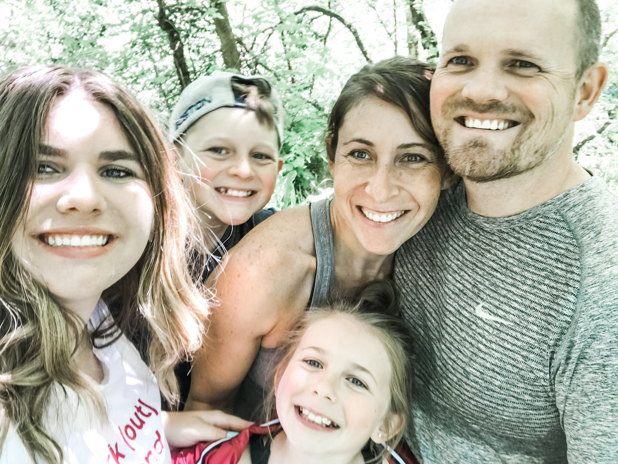 Andie with her family on a hike. Even as a health and fitness blogger she sometimes struggles to get her kids moving! 