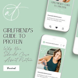 Clickable image to receive Andie's FREE girlfriends guide to protein. 