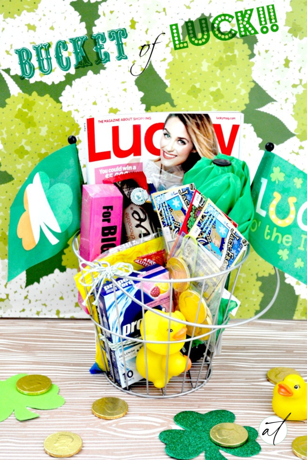 Image of Andie's St Patrick's Day Gift Basket a Bucket of Luck! 