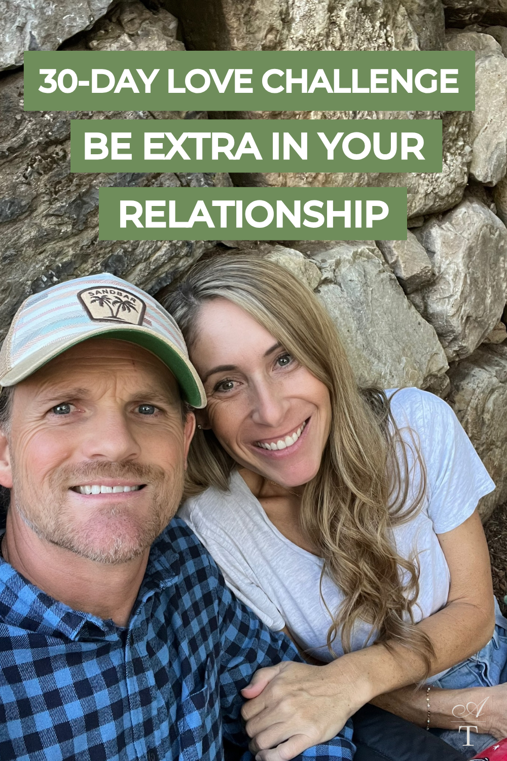 Photo of Andie and her man Kelly cuddling up close. Showing first hand how to rock the 30-Day Love Challenge and be extra in your relationship. 